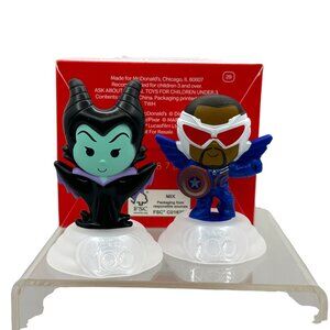 Disney 100th Anniversary McDonalds Maleficent & Falcon Collectible Figurines Set